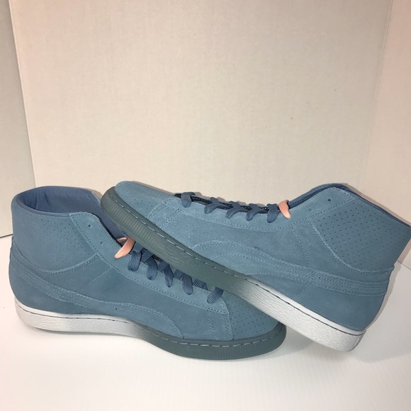 Puma Suede Pink Dolphin Collab Blue Pink Men Shoes - Picture 5 of 8